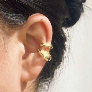 Gold 2pc Hoop Ear Cuff Set